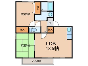 ロイヤルガーデン芳賀Ｃ棟の物件間取画像